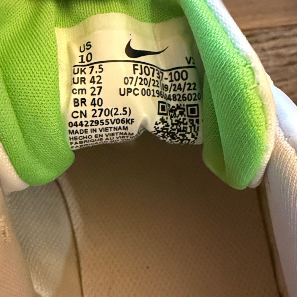 Nike Air Force 1 White and Yellow Sneakers - Picture 4 of 5